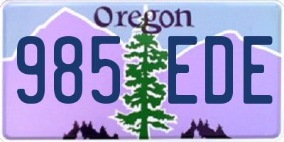 OR license plate 985EDE