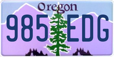 OR license plate 985EDG
