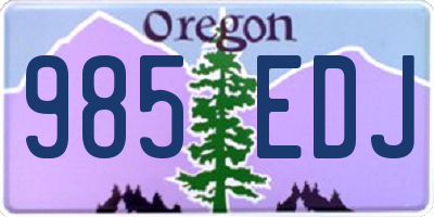 OR license plate 985EDJ