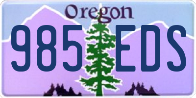OR license plate 985EDS