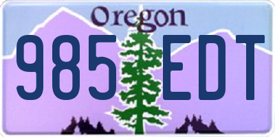 OR license plate 985EDT