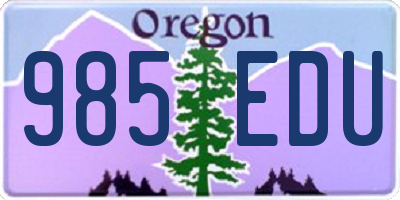OR license plate 985EDU