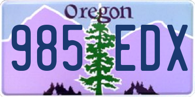 OR license plate 985EDX