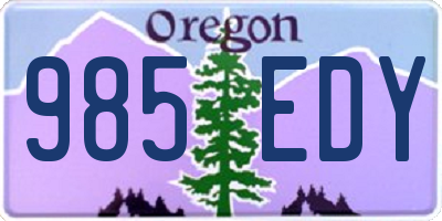 OR license plate 985EDY