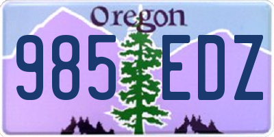 OR license plate 985EDZ
