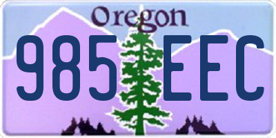 OR license plate 985EEC
