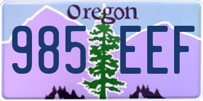OR license plate 985EEF