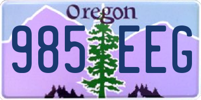 OR license plate 985EEG