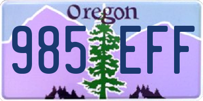OR license plate 985EFF
