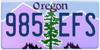 OR license plate 985EFS