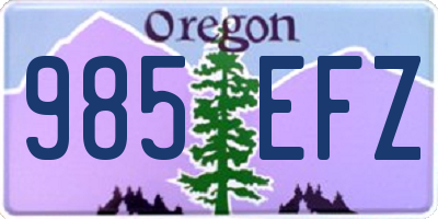 OR license plate 985EFZ