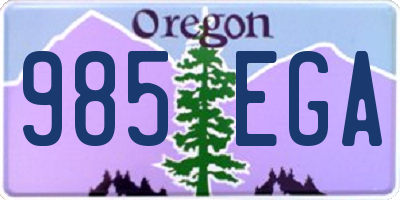 OR license plate 985EGA