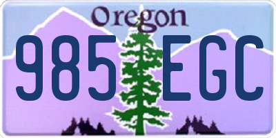 OR license plate 985EGC