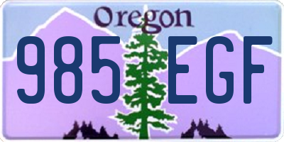 OR license plate 985EGF