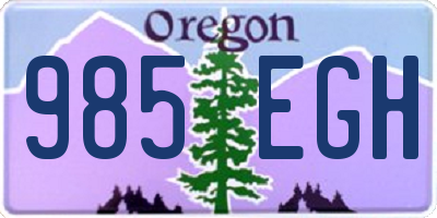 OR license plate 985EGH