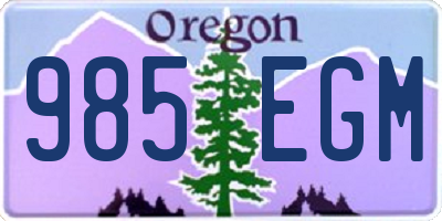 OR license plate 985EGM