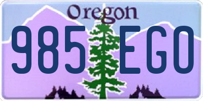 OR license plate 985EGO