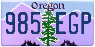 OR license plate 985EGP