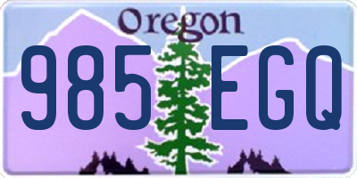 OR license plate 985EGQ