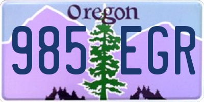 OR license plate 985EGR