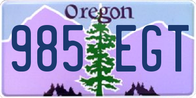 OR license plate 985EGT