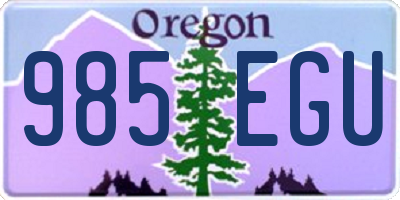 OR license plate 985EGU