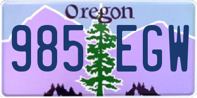 OR license plate 985EGW