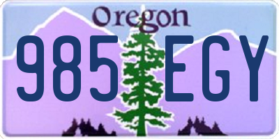 OR license plate 985EGY