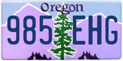 OR license plate 985EHG