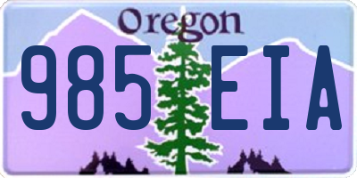 OR license plate 985EIA