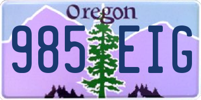 OR license plate 985EIG