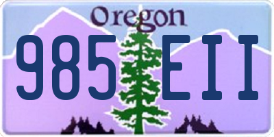 OR license plate 985EII