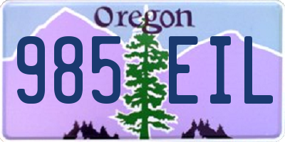 OR license plate 985EIL