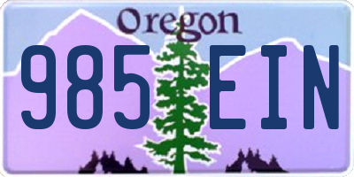 OR license plate 985EIN