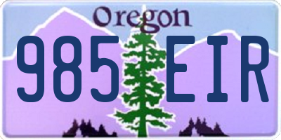 OR license plate 985EIR