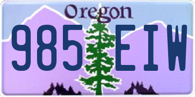 OR license plate 985EIW