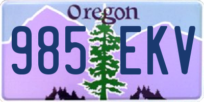 OR license plate 985EKV