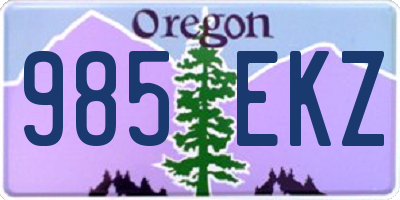 OR license plate 985EKZ