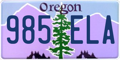 OR license plate 985ELA