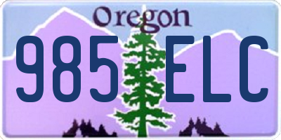 OR license plate 985ELC