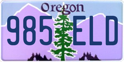 OR license plate 985ELD