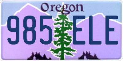 OR license plate 985ELE