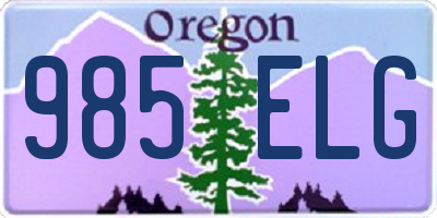 OR license plate 985ELG