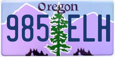 OR license plate 985ELH