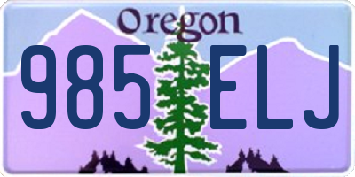 OR license plate 985ELJ
