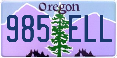 OR license plate 985ELL
