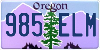 OR license plate 985ELM