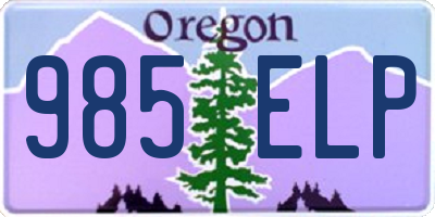 OR license plate 985ELP