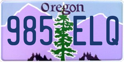 OR license plate 985ELQ