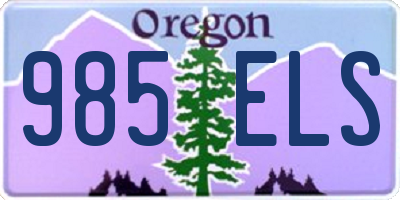 OR license plate 985ELS